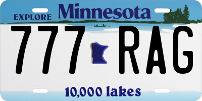 MN license plate 777RAG