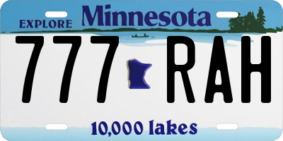 MN license plate 777RAH