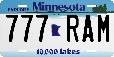 MN license plate 777RAM