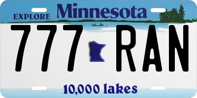 MN license plate 777RAN