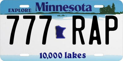 MN license plate 777RAP