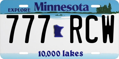MN license plate 777RCW