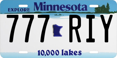 MN license plate 777RIY