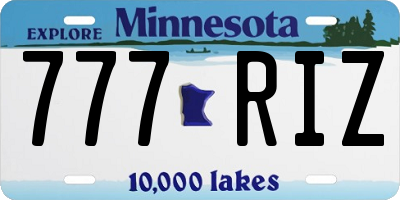 MN license plate 777RIZ