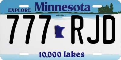 MN license plate 777RJD