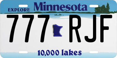 MN license plate 777RJF