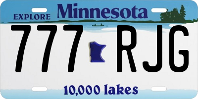 MN license plate 777RJG