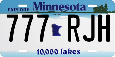 MN license plate 777RJH