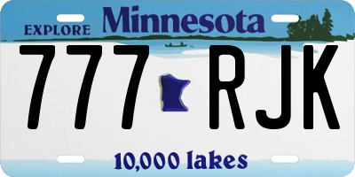 MN license plate 777RJK