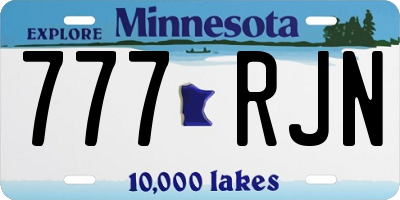 MN license plate 777RJN