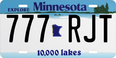 MN license plate 777RJT