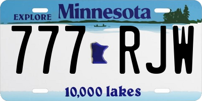 MN license plate 777RJW