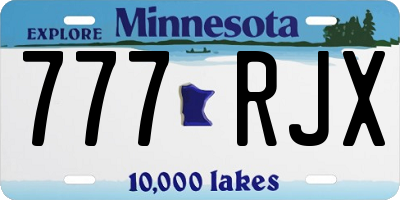MN license plate 777RJX