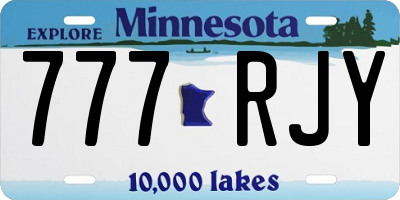 MN license plate 777RJY