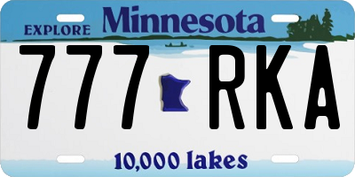MN license plate 777RKA