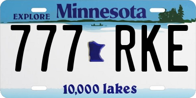MN license plate 777RKE
