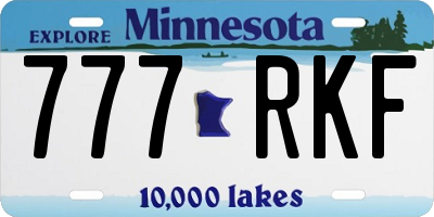 MN license plate 777RKF
