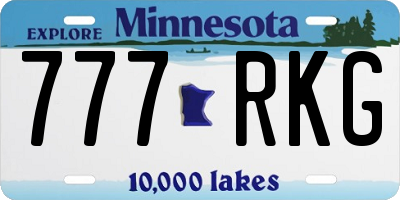 MN license plate 777RKG