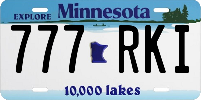 MN license plate 777RKI