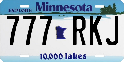 MN license plate 777RKJ