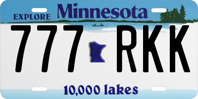 MN license plate 777RKK