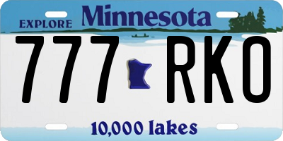 MN license plate 777RKO