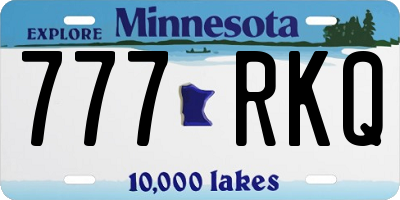MN license plate 777RKQ