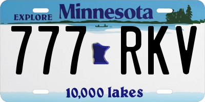 MN license plate 777RKV