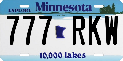 MN license plate 777RKW