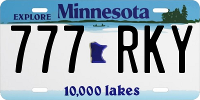 MN license plate 777RKY