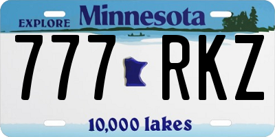 MN license plate 777RKZ