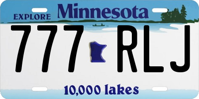 MN license plate 777RLJ