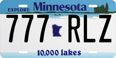 MN license plate 777RLZ