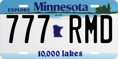MN license plate 777RMD