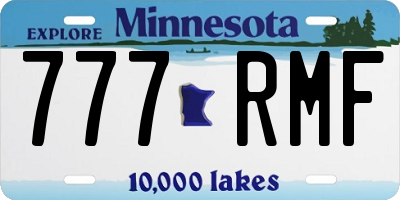 MN license plate 777RMF
