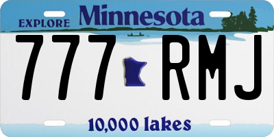 MN license plate 777RMJ