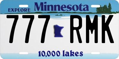 MN license plate 777RMK