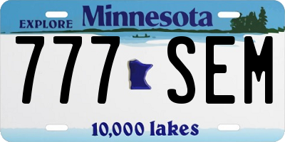 MN license plate 777SEM
