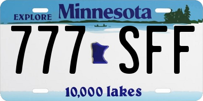 MN license plate 777SFF