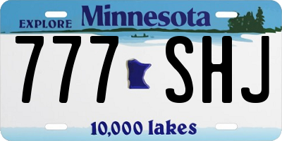 MN license plate 777SHJ