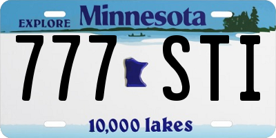 MN license plate 777STI