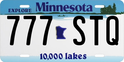 MN license plate 777STQ