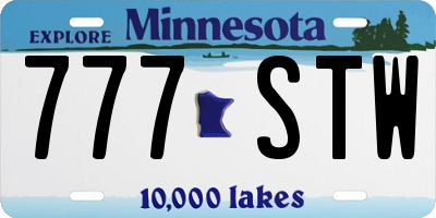 MN license plate 777STW