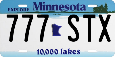 MN license plate 777STX