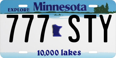 MN license plate 777STY