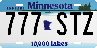 MN license plate 777STZ