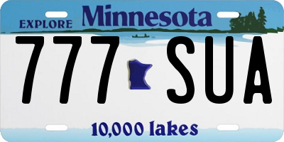 MN license plate 777SUA