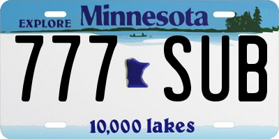 MN license plate 777SUB
