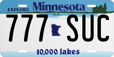 MN license plate 777SUC