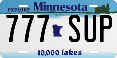 MN license plate 777SUP